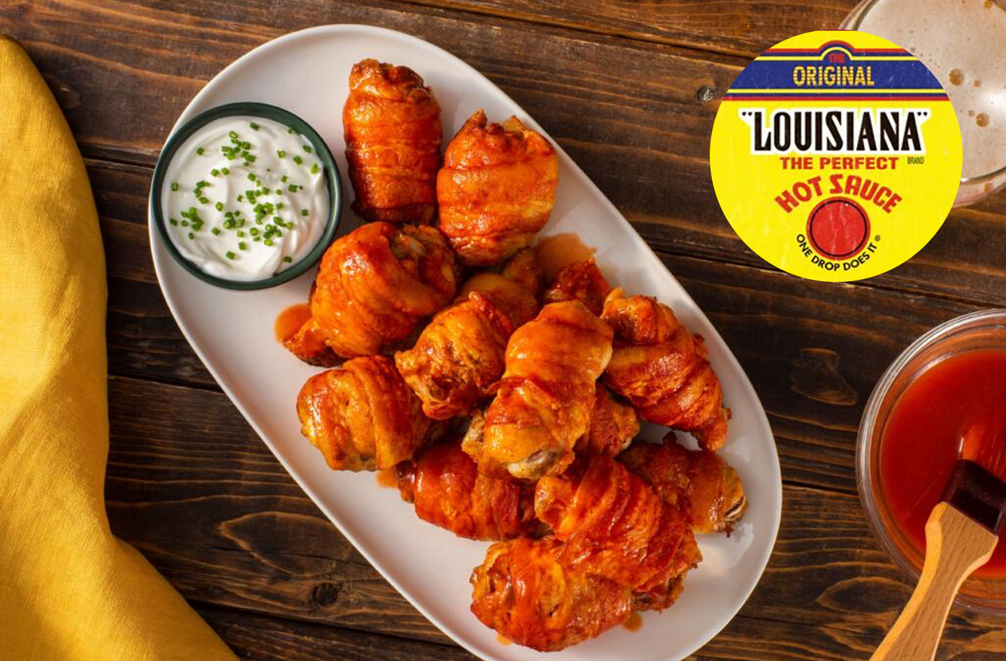 Bacon-wrapped chicken wings