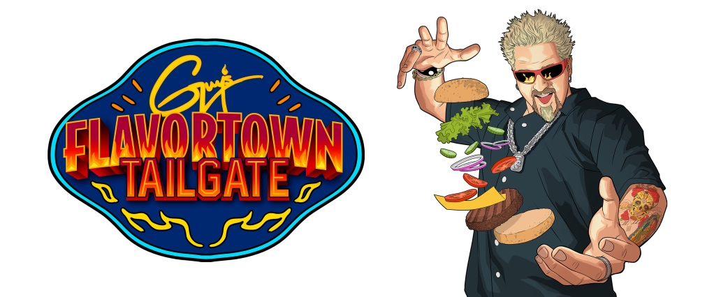 Guy's Flavortown Tailgate logo and mascot